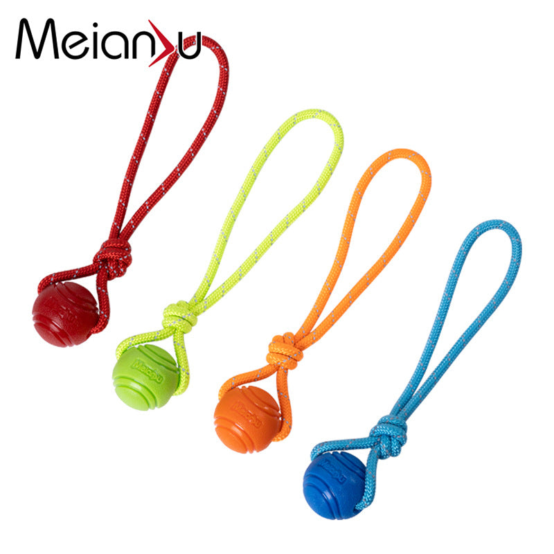 Meianju Durable Bouncy Dog Toys Pet Chew Toys Ball