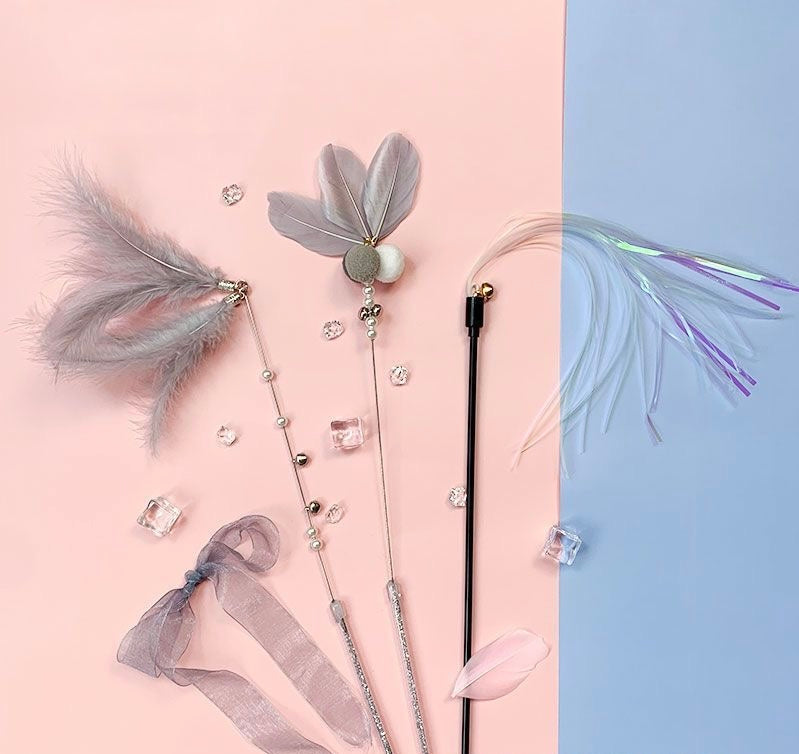 Cat Teaser Stick Toys Cat Feather Stick