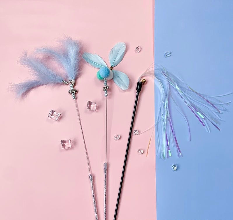 Cat Teaser Stick Toys Cat Feather Stick