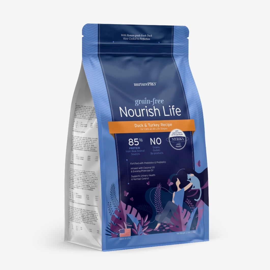 Nourish Life Grain-free for Cats
Duck and Turkey (All Life Stages) 1.2kg