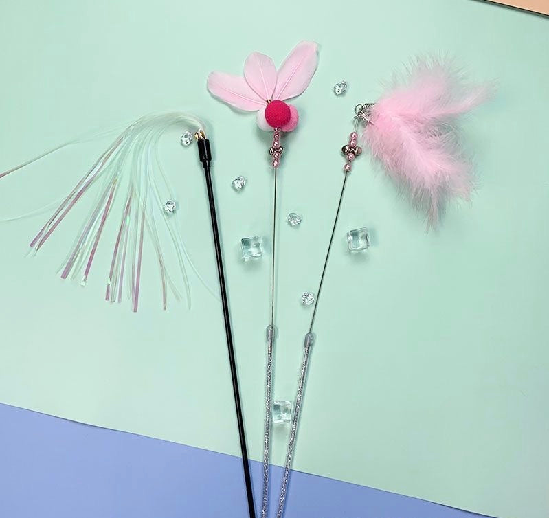 Cat Teaser Stick Toys Cat Feather Stick