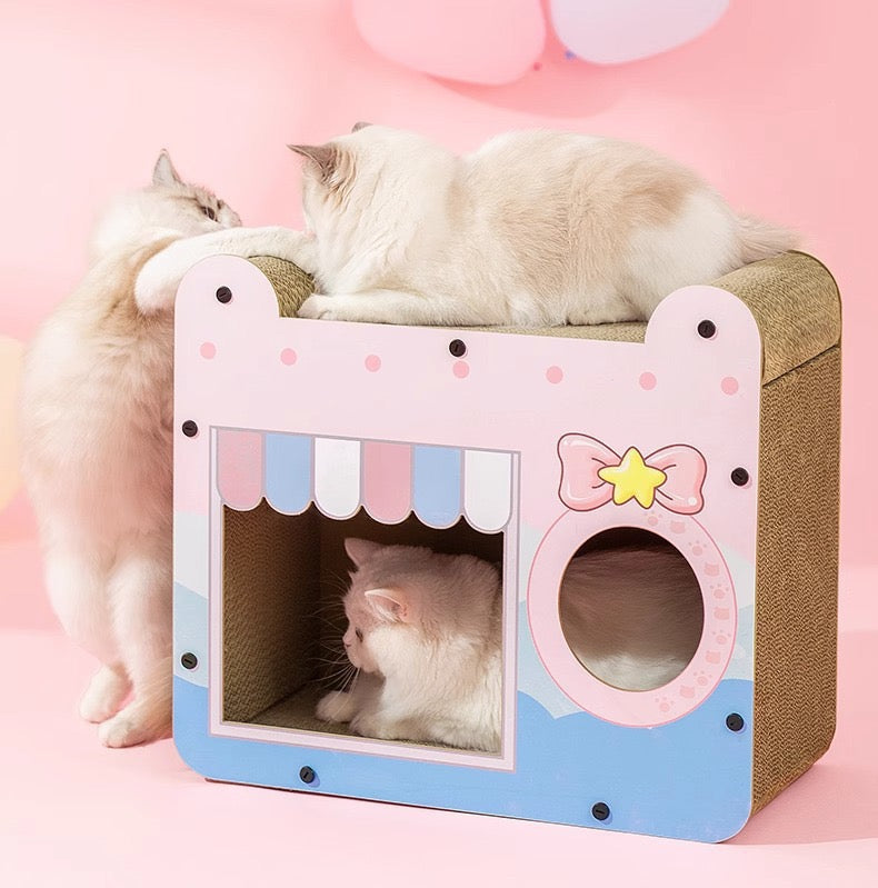 Cat Scratcher Cute Pink Princess Style Cat House