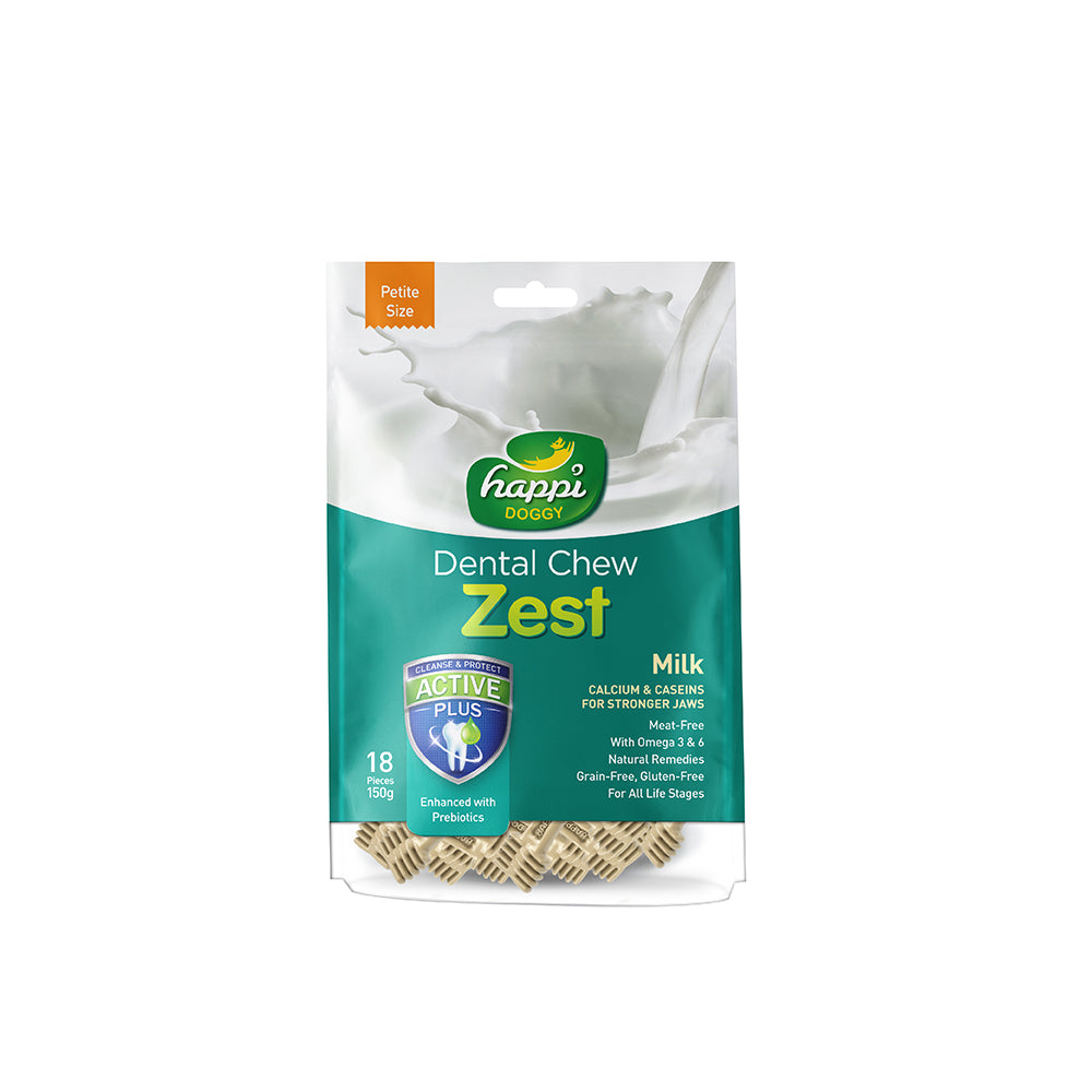 Happi Doggy Milk Dental Chew Zest Petite 150g