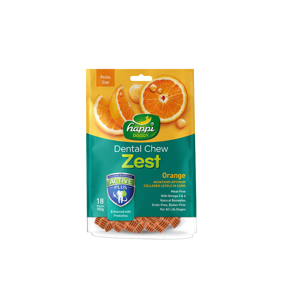 Happi Doggy Orange Dental Chew Zest Petite 150g
