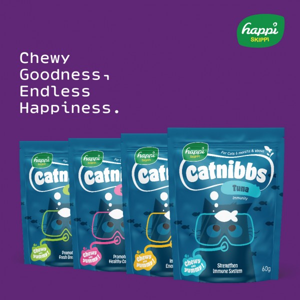 [Buy 3 Get 1 Free] Happi Skippi Catnibbs Treats for Cats 60g x 4