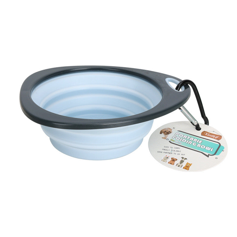 Silicone Collapsible Water & Food Bowls, BPA Free and Dishwasher Safe, Portable and Foldable Travel Bowl