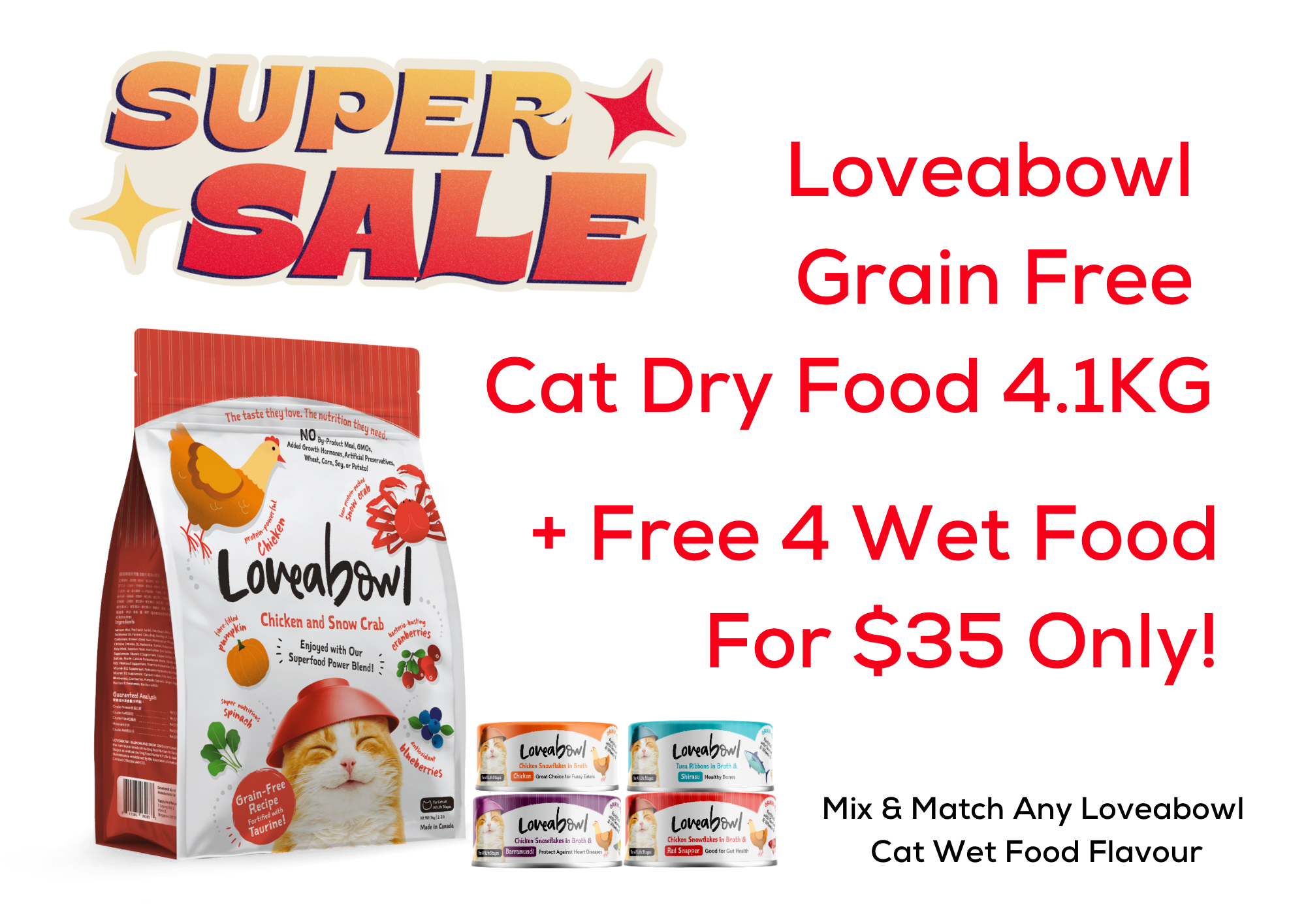 Loveabowl Chicken & Snow Crab Cat Dry Food (2 Sizes)