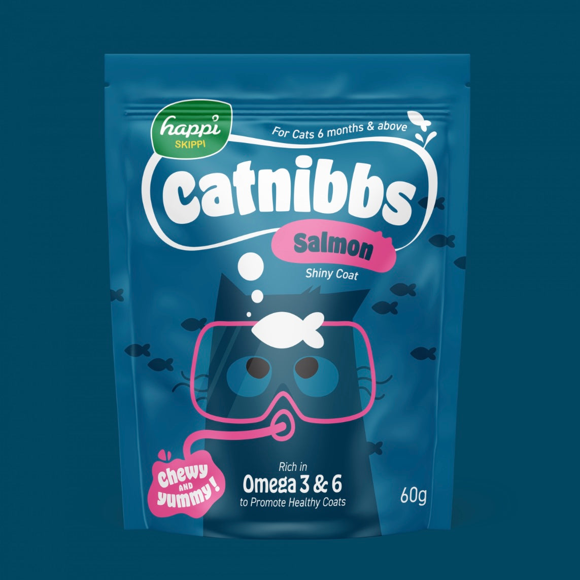 Happi Skippi Catnibbs Salmon Treats for Cats 60g