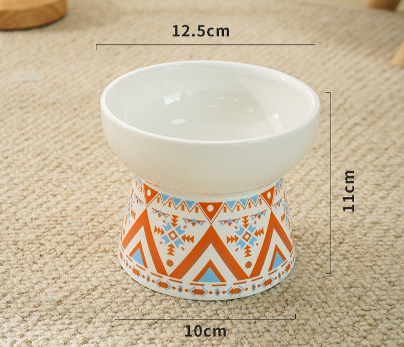 Colourful Pattern Ceramic Bowl For Cat & Dog