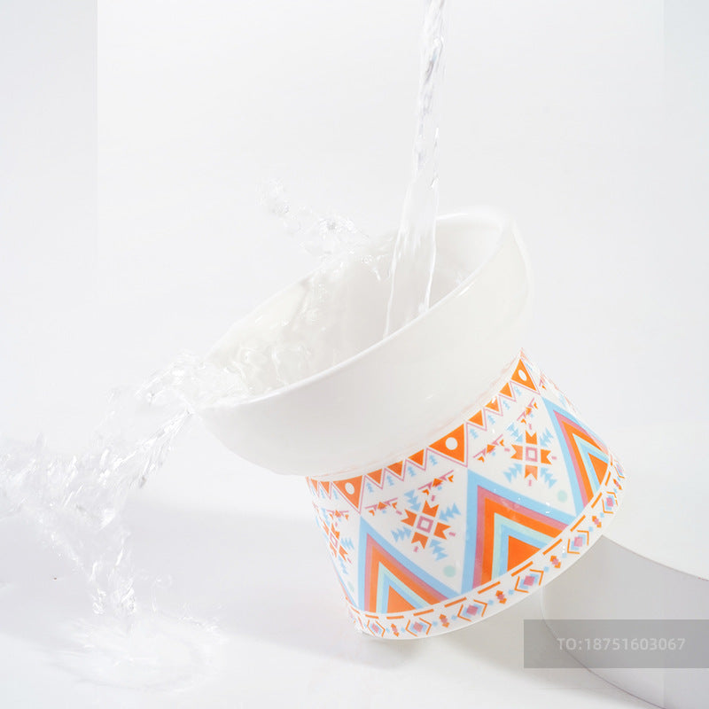 Colourful Pattern Ceramic Bowl For Cat & Dog