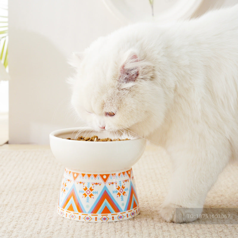 Colourful Pattern Ceramic Bowl For Cat & Dog