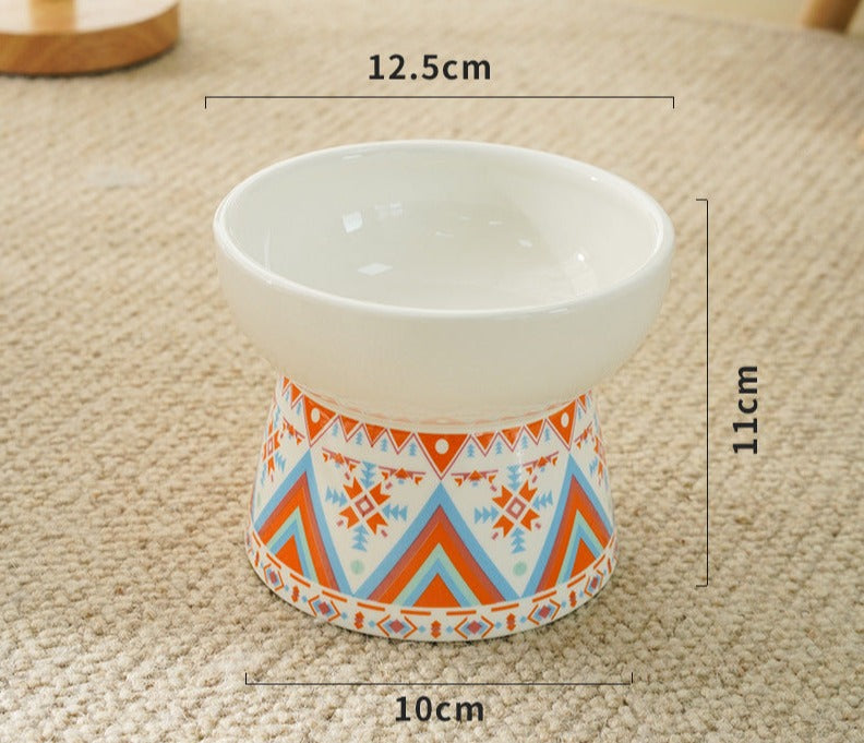 Colourful Pattern Ceramic Bowl For Cat & Dog