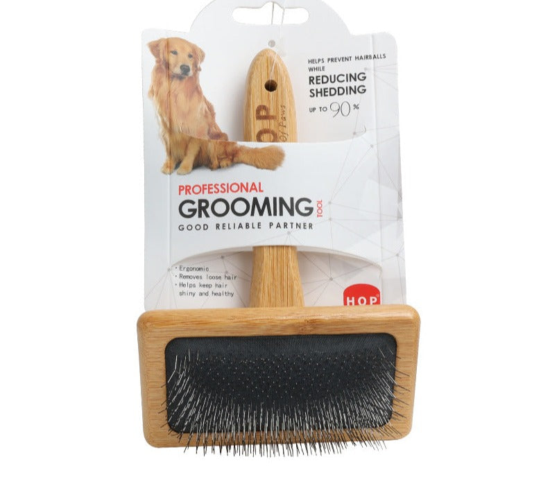 Professional Pet Grooming Brush with Wooden Handle