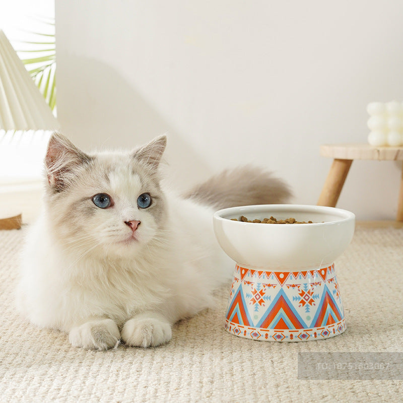 Colourful Pattern Ceramic Bowl For Cat & Dog