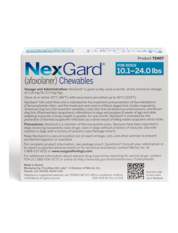 NexGard® Chewies For Medium Dogs 4kg to 10kg (3 tablets)