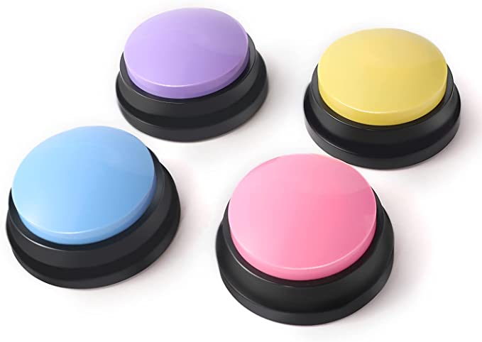 Voice Recording Button Set, 4 Dog Buttons for Communication Pet Training Buzzer