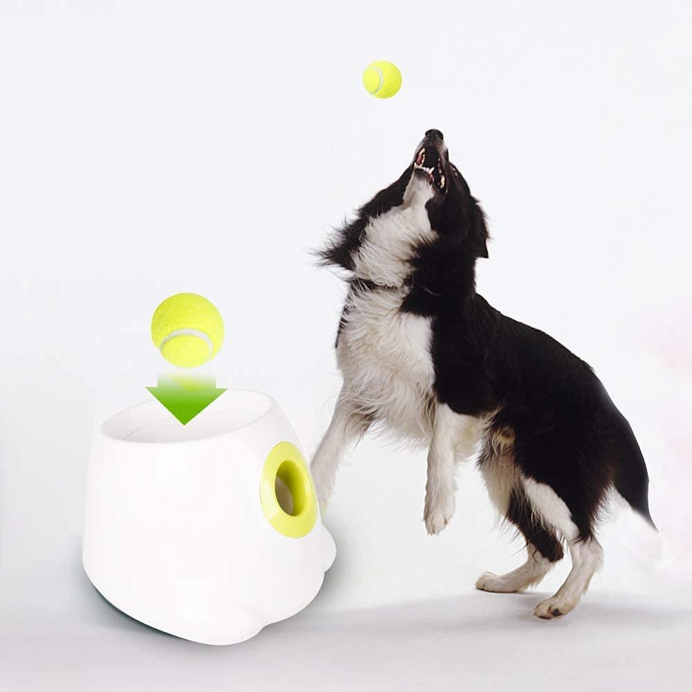 AFP Automatic Dog Ball Launcher Interactive Puppy Pet Ball Indoor Thrower Machine 3 Balls Included (2 inch)