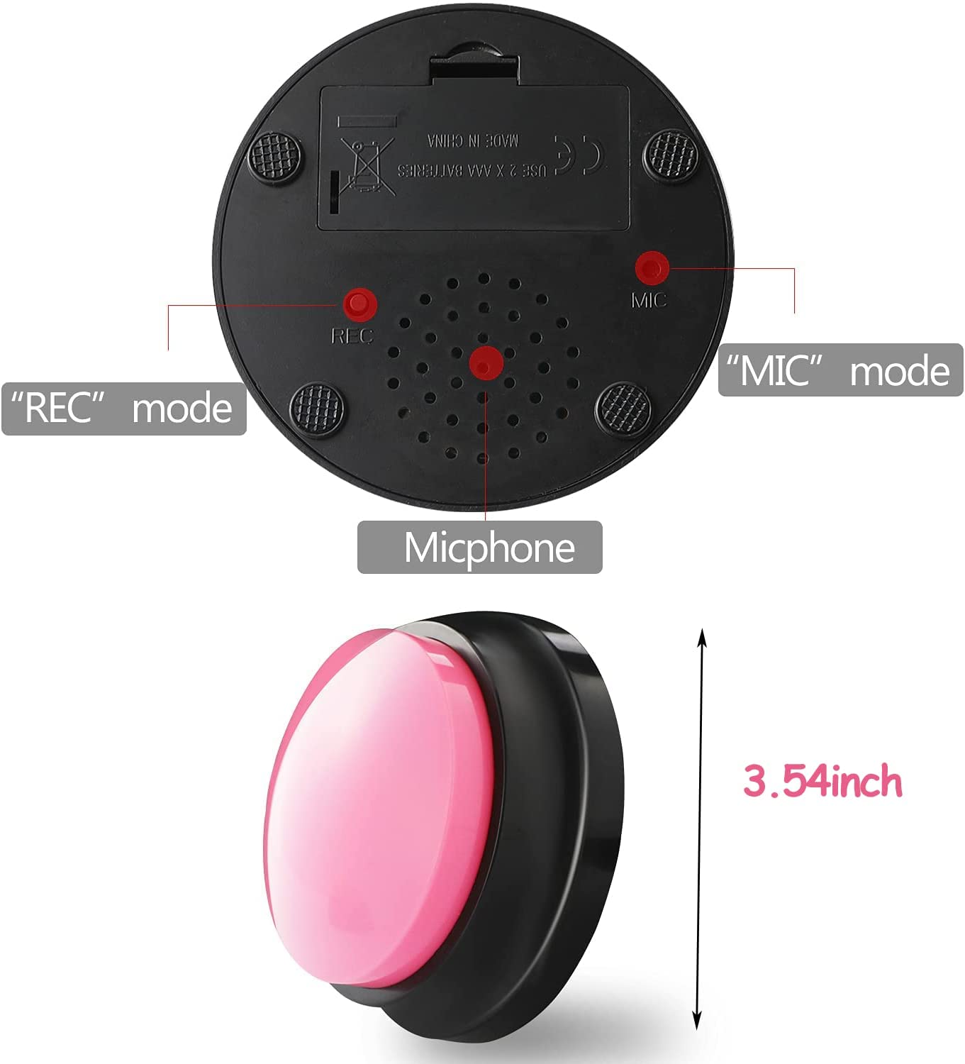 Voice Recording Button Set, 4 Dog Buttons for Communication Pet Training Buzzer