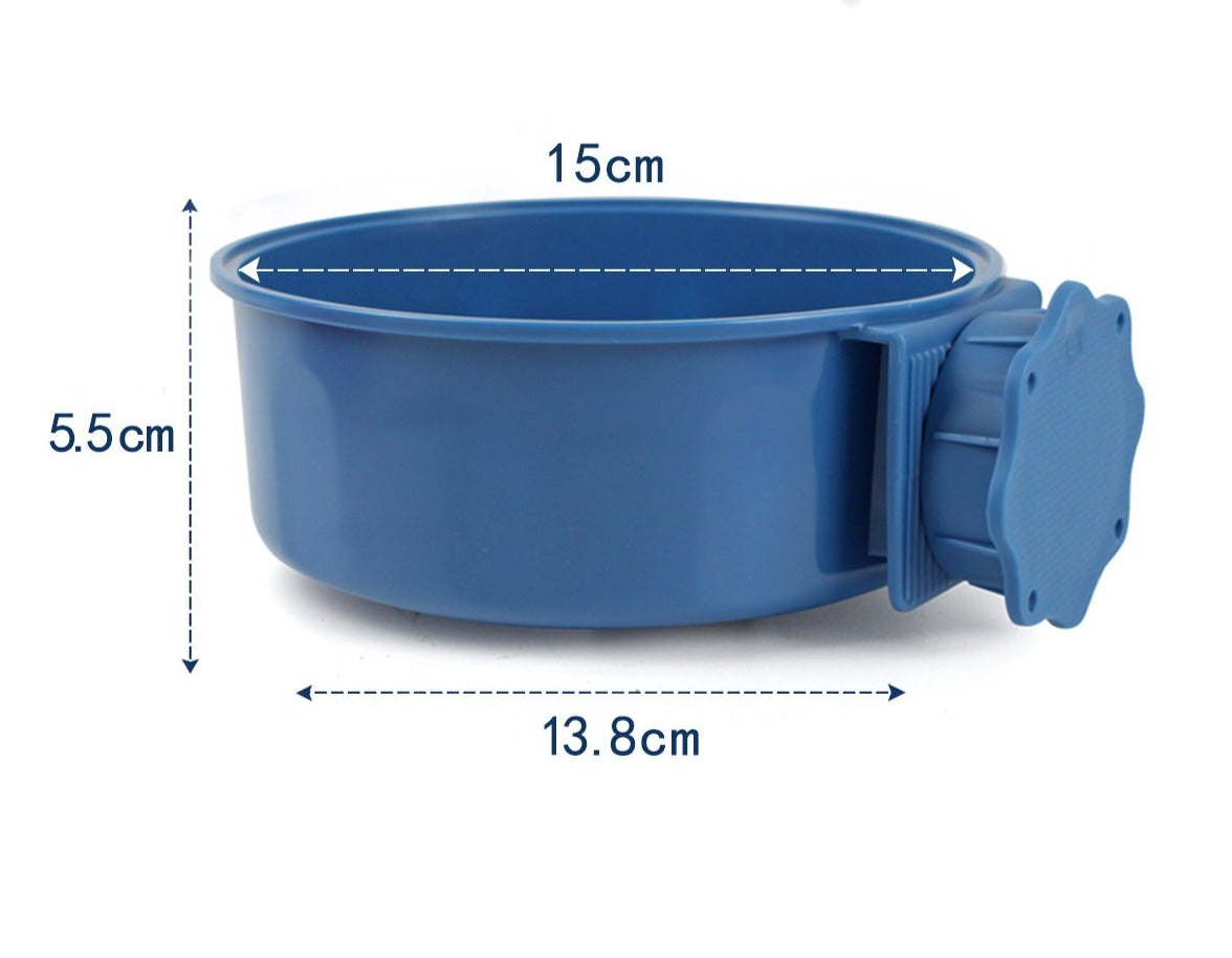 Pet Food & Water Bowl Attachable to Cage