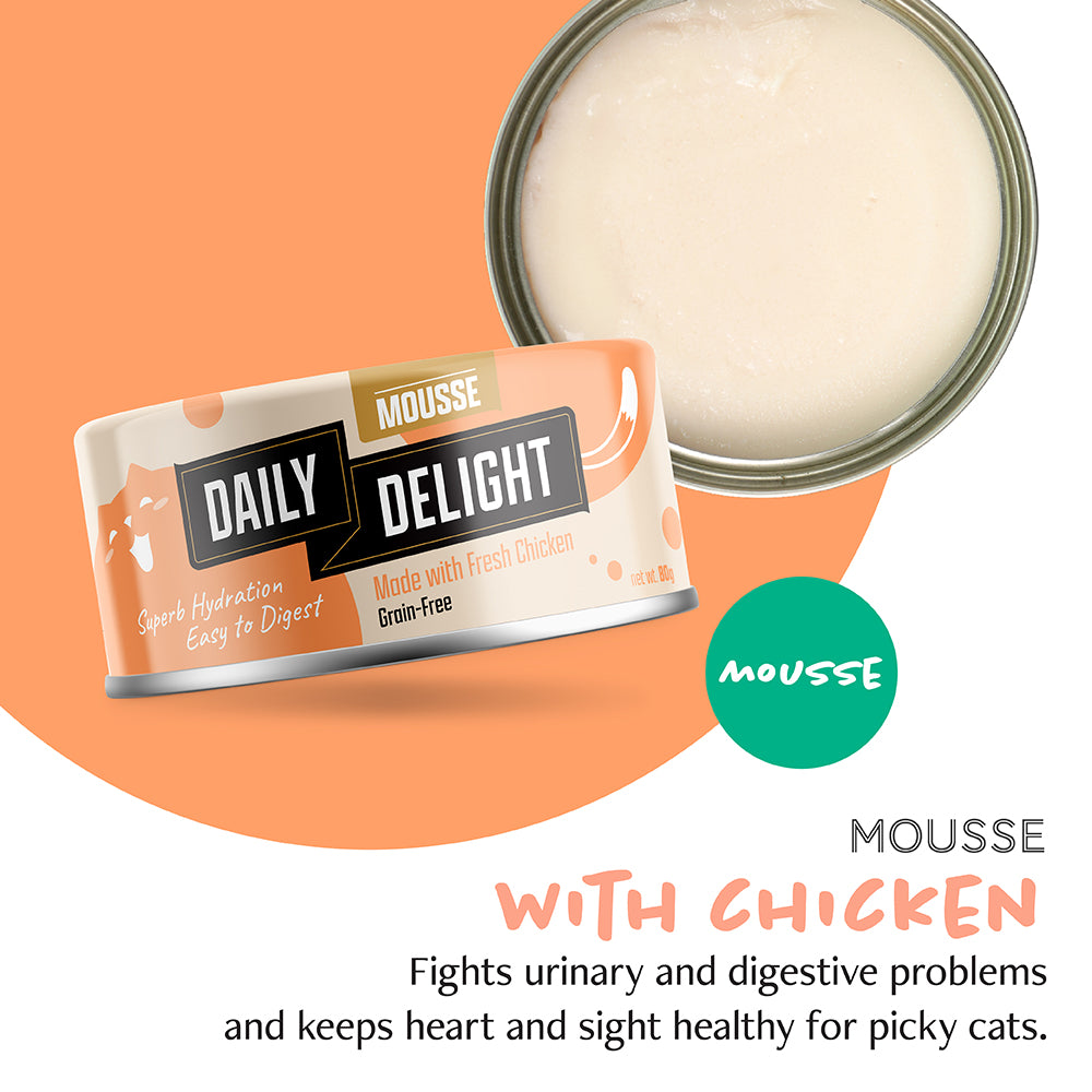 Daily Delight Mousse with Chicken Canned Cat Food 80g