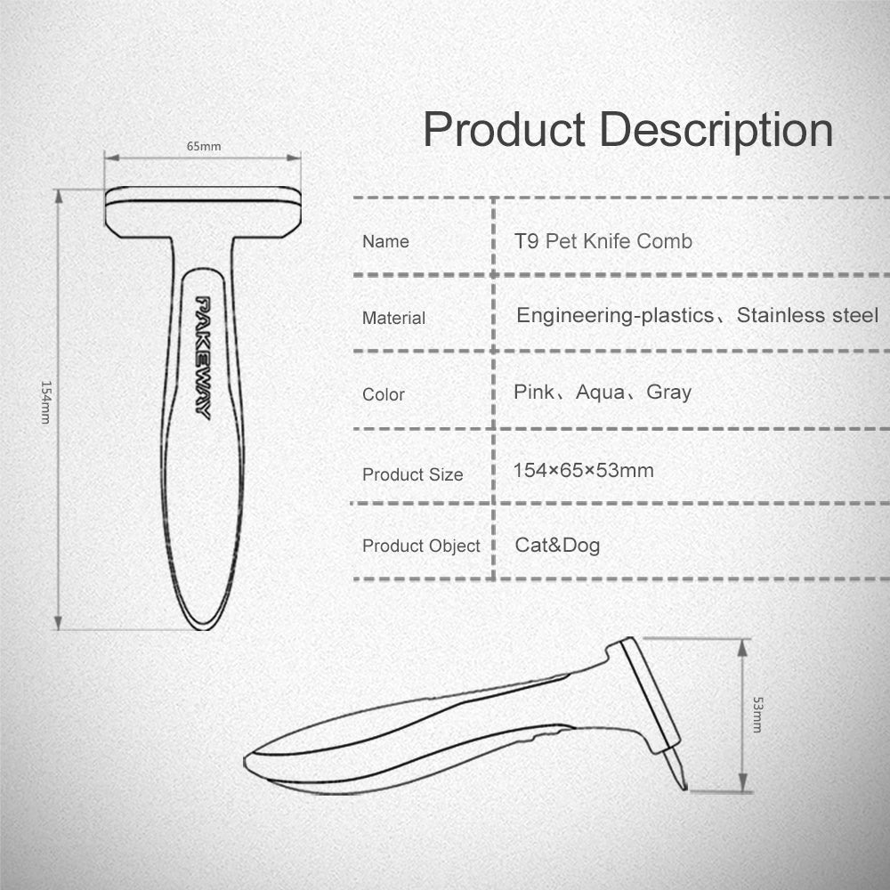 Pakeway T9 Pet Brush Massage and Dematting Brush for Cats and Dogs