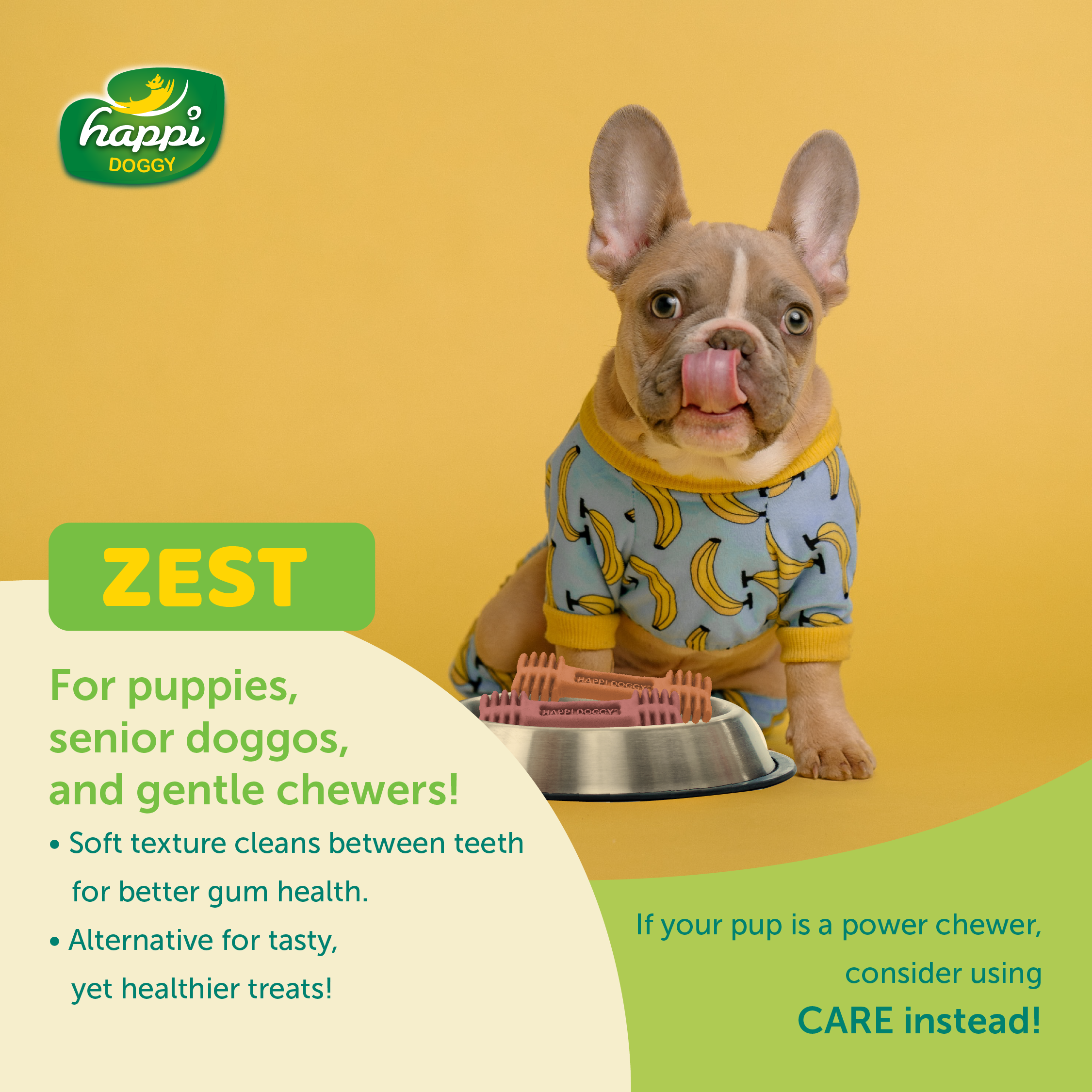 Happi Doggy Apple Dental Chew Zest 4" Box (50 pcs)