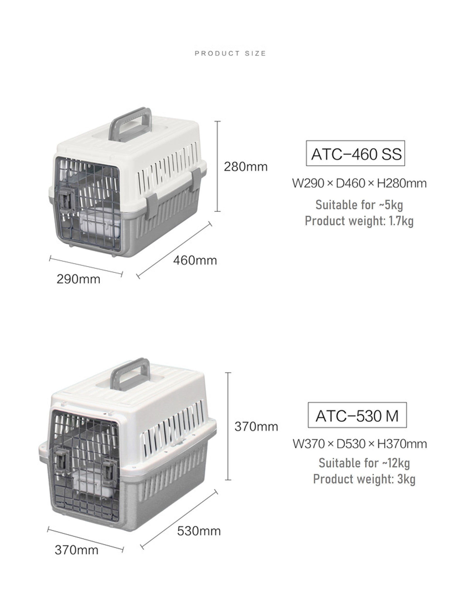 Iris Ohyama IATA Approved Air Travel Carrier for Cats & Dogs (3 sizes & 5 colours)