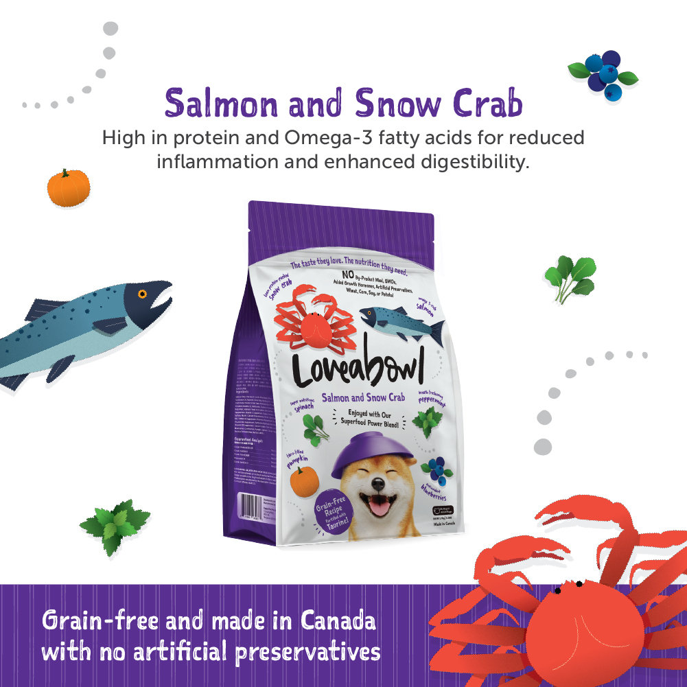 Loveabowl Salmon with Snow Crab Dog Dry Food (3 sizes)