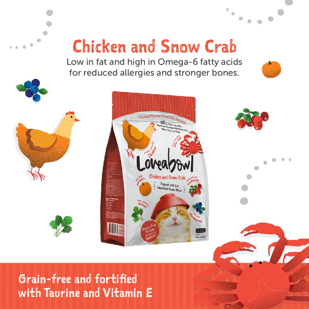 Loveabowl Chicken & Snow Crab Cat Dry Food (2 Sizes)