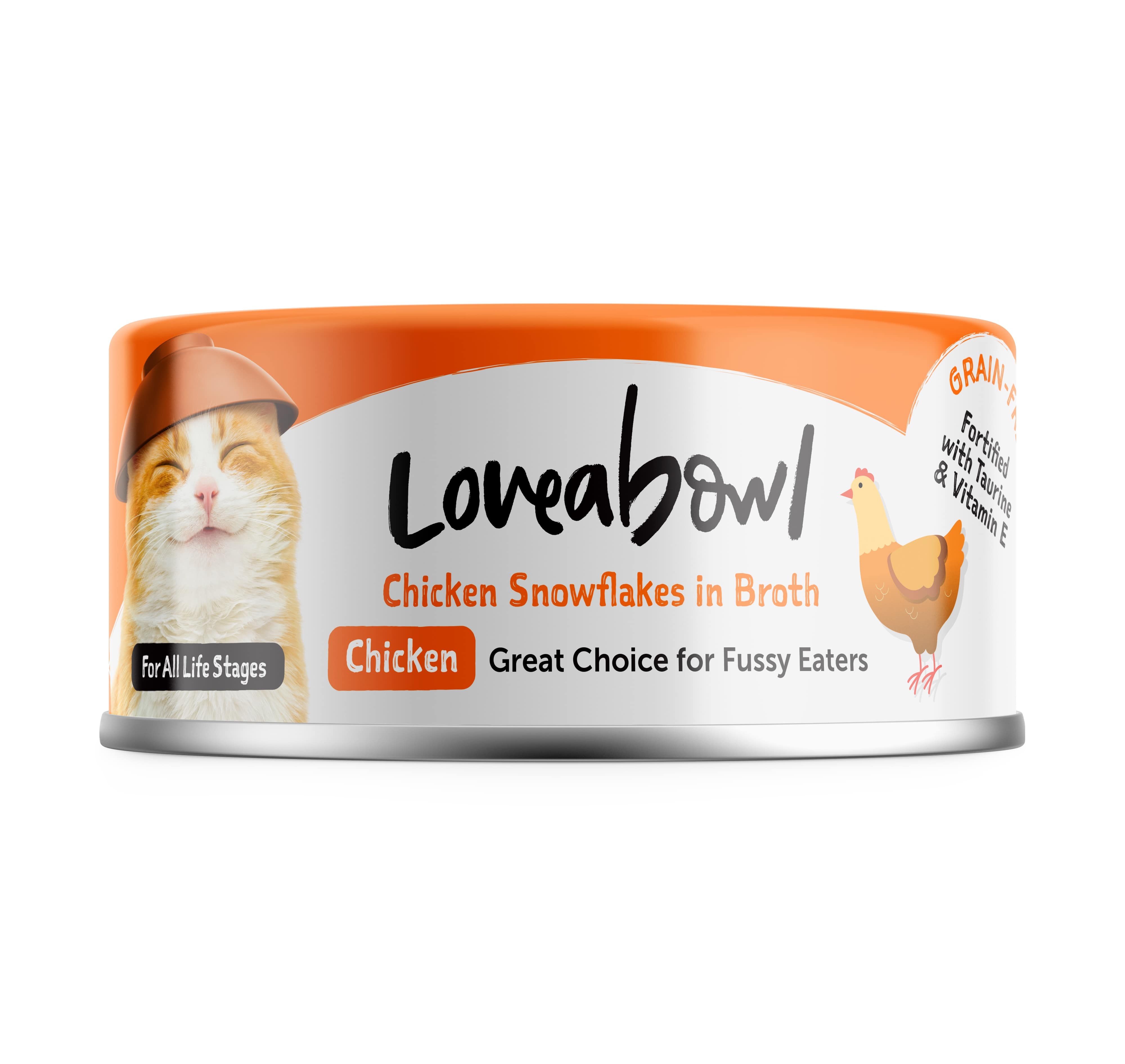 Loveabowl Chicken Snowflakes in Broth Cat Wet Food 70g
