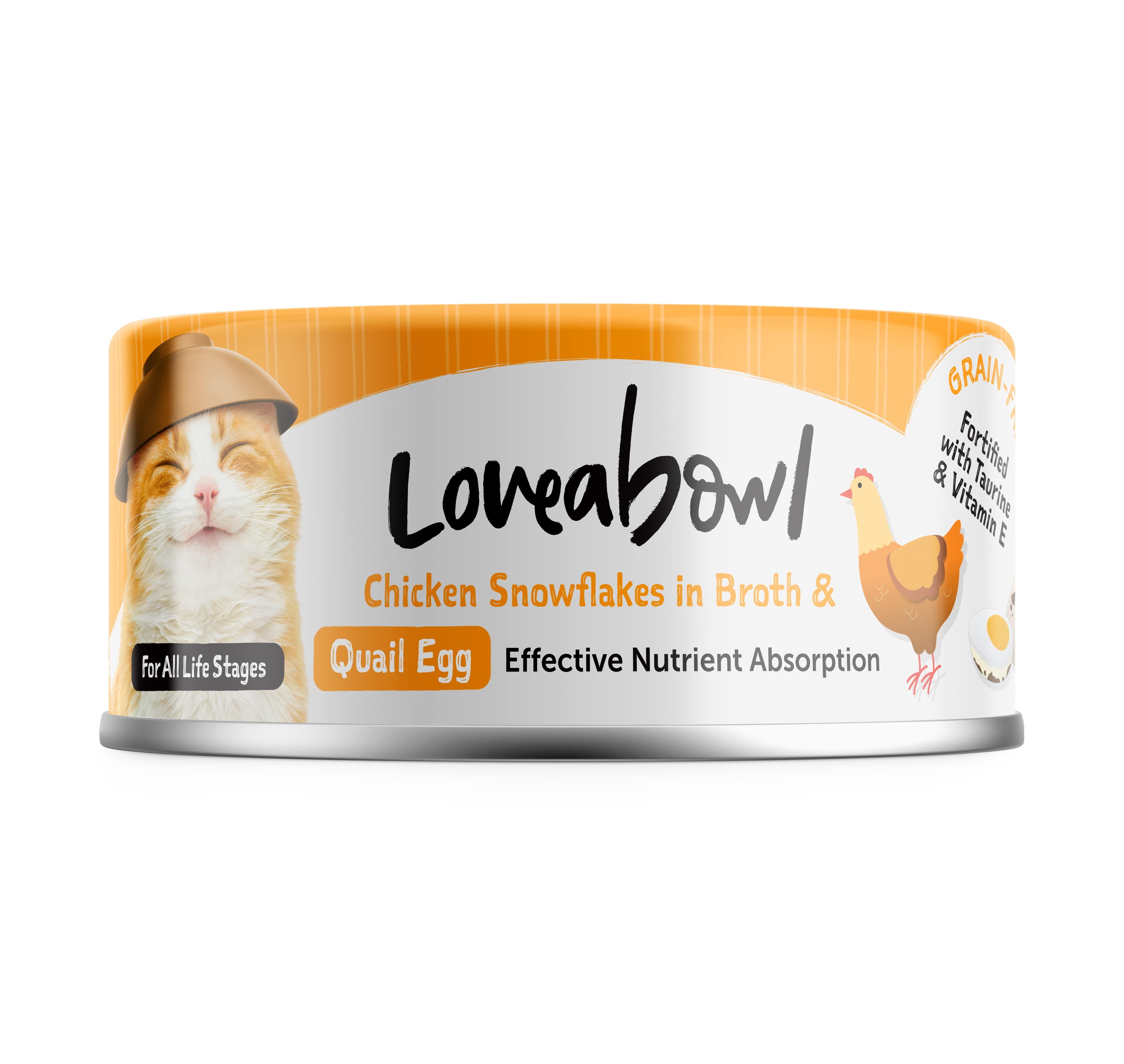 Loveabowl Chicken Snowflakes in Broth with Quail Egg Cat Wet Food 70g