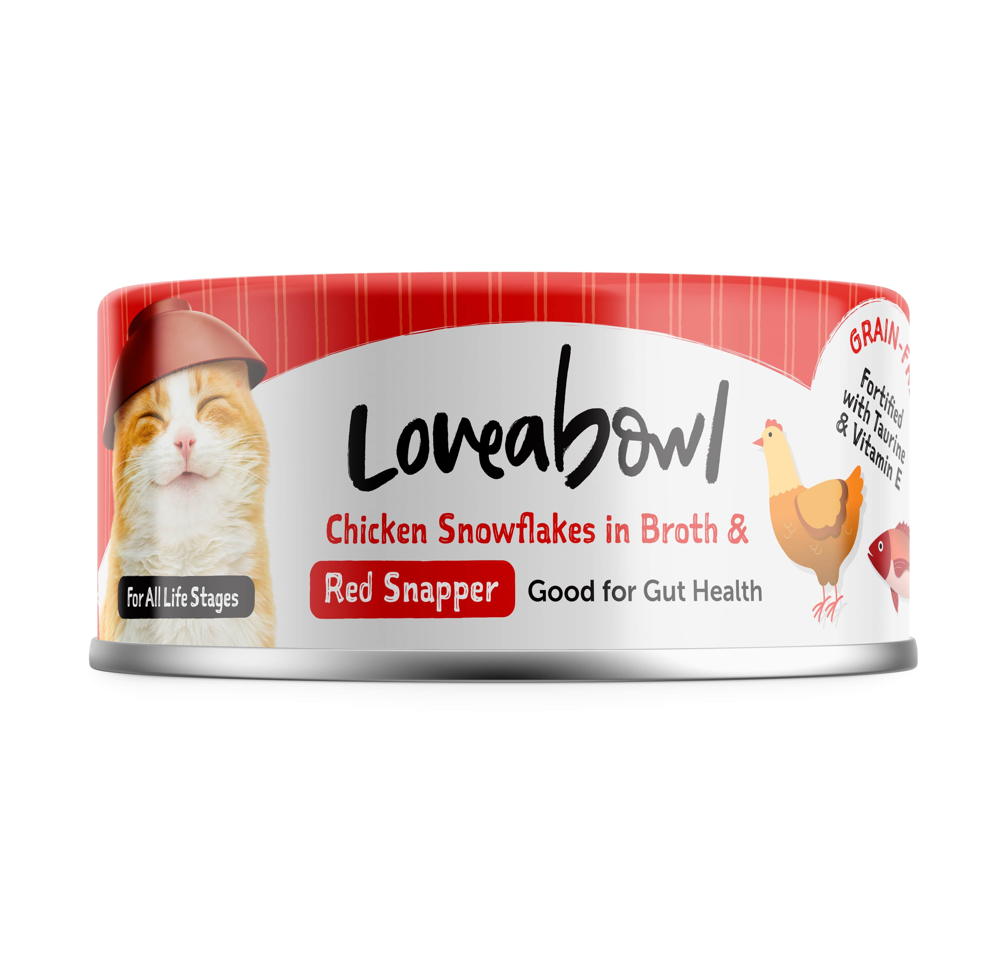 Loveabowl Chicken Snowflakes in Broth with Red Snapper Cat Wet Food 70g