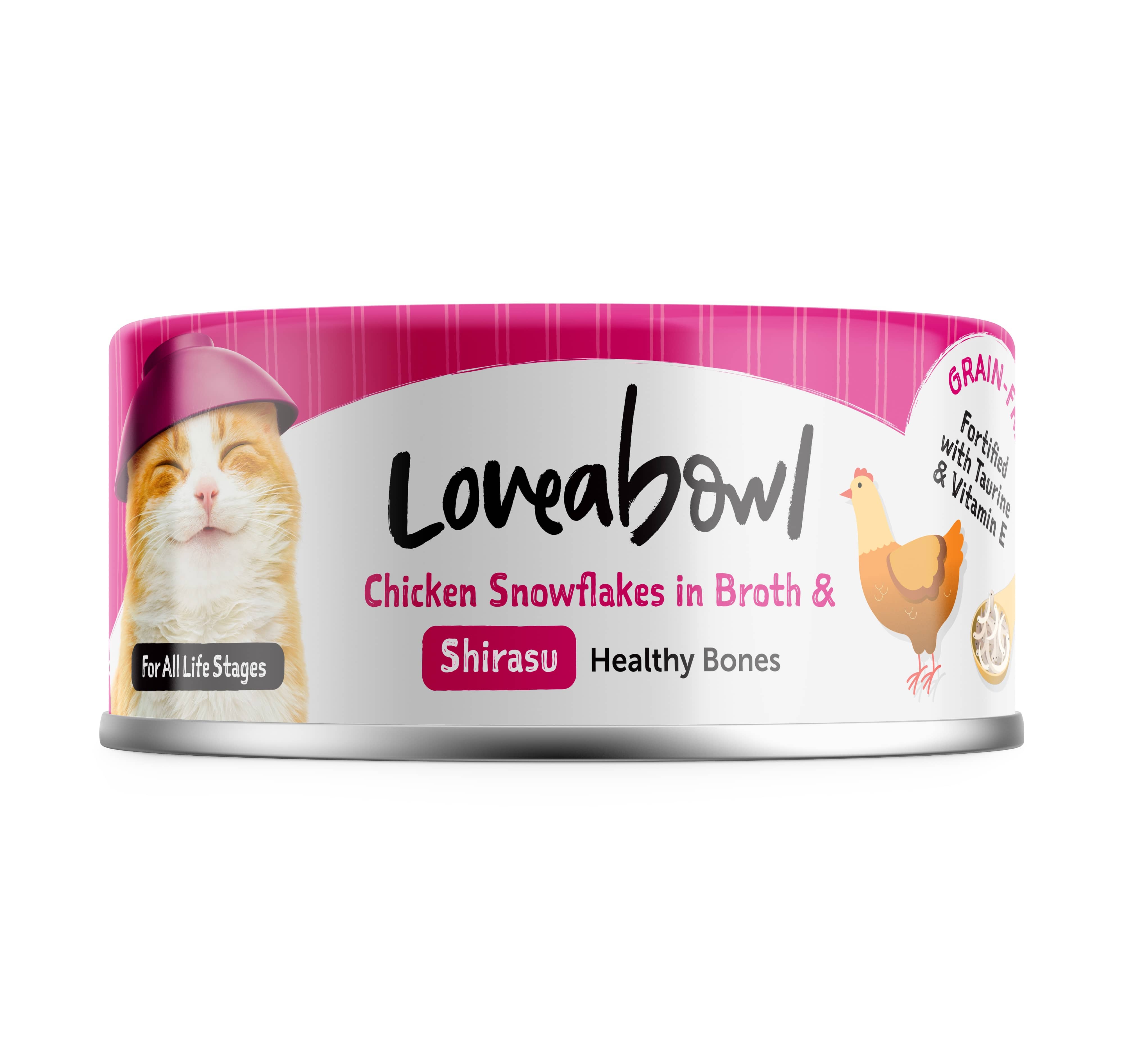 Loveabowl Chicken Snowflakes in Broth with Shirasu Cat Wet Food 70g