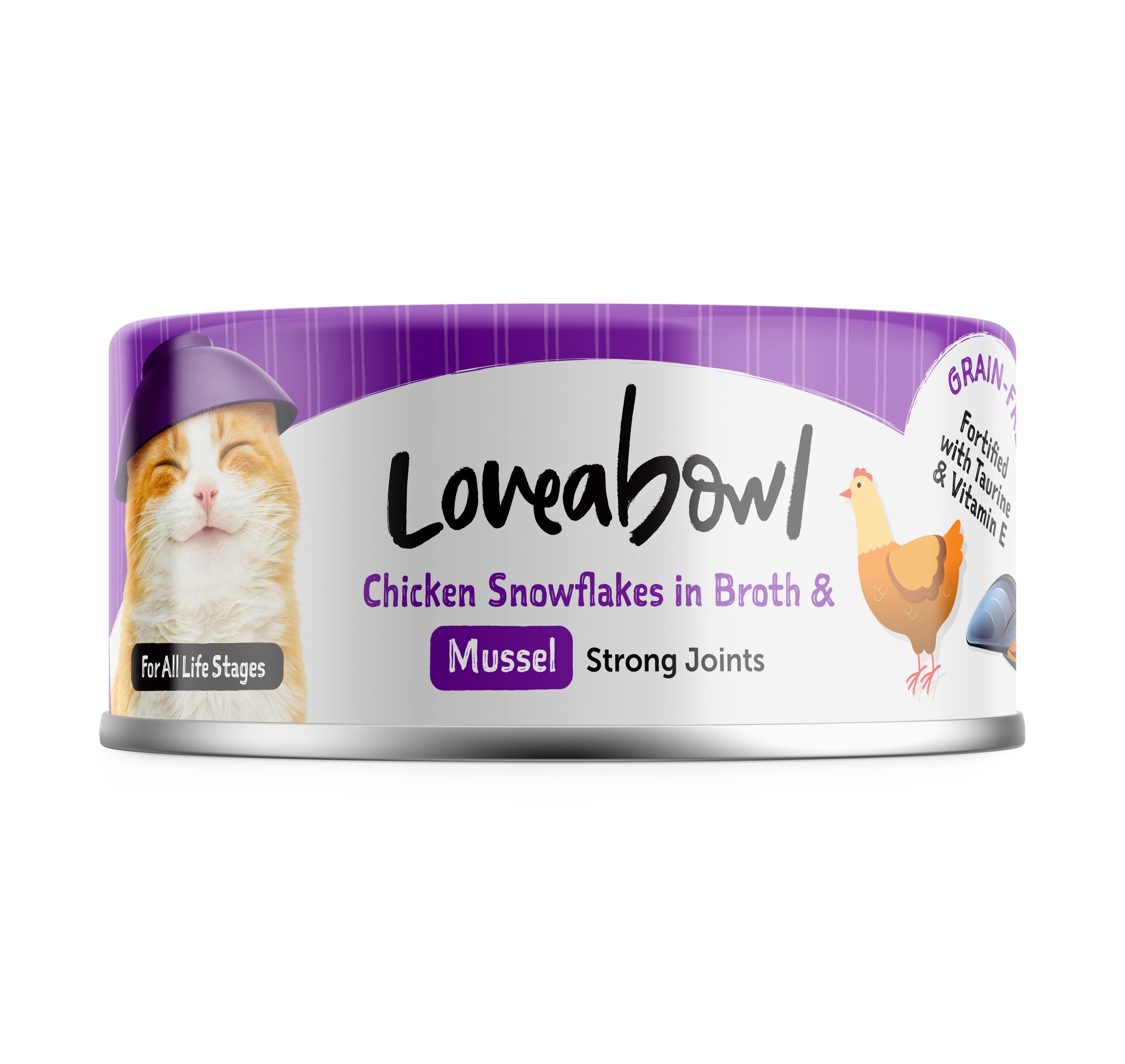 Loveabowl Chicken Snowflakes in Broth with Mussel Cat Wet Food 70g