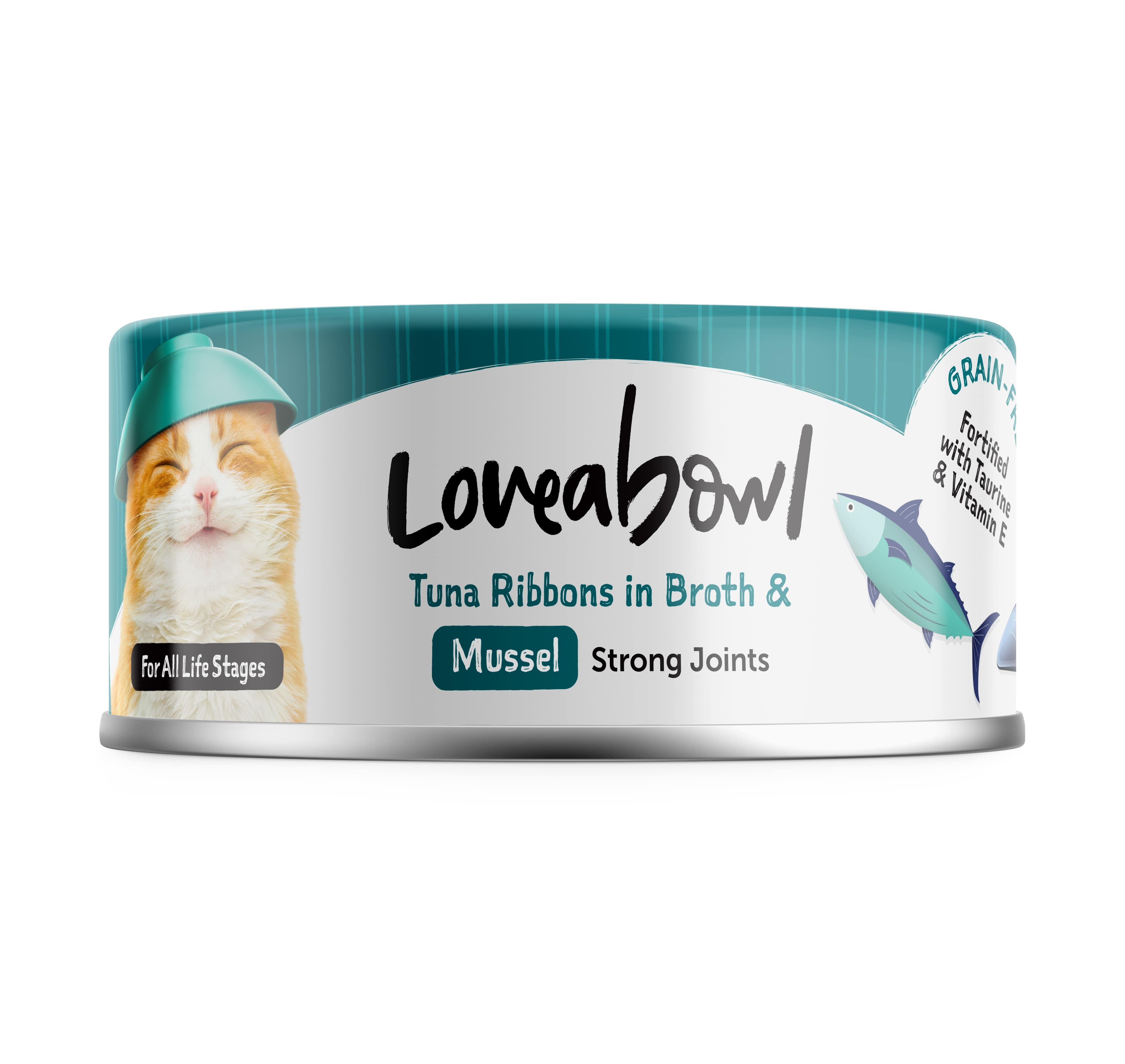 Loveabowl Tuna Ribbons in Broth with Mussel Cat Wet Food 70g
