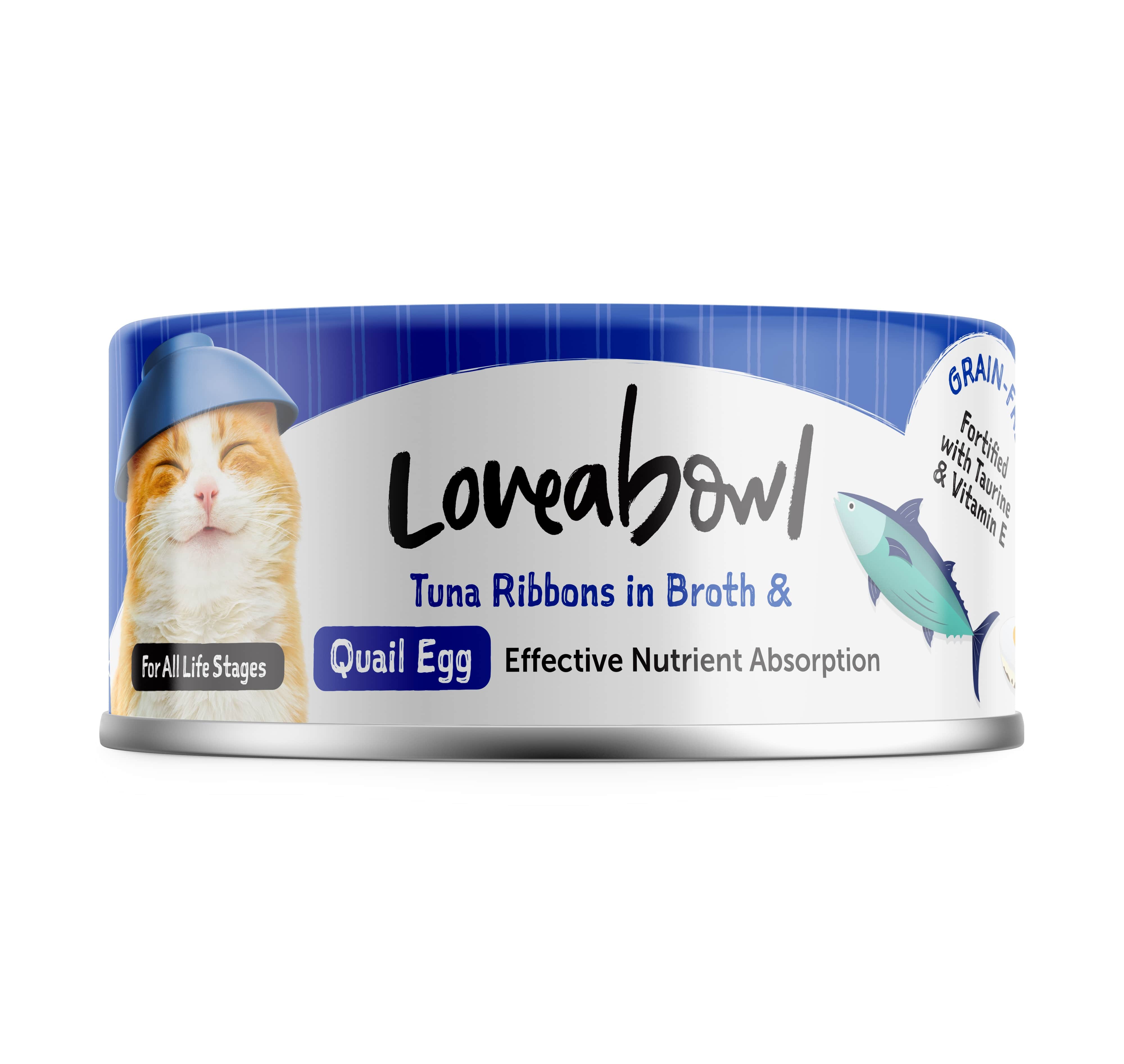 Loveabowl Tuna Ribbons in Broth with Quail Egg Cat Wet Food 70g