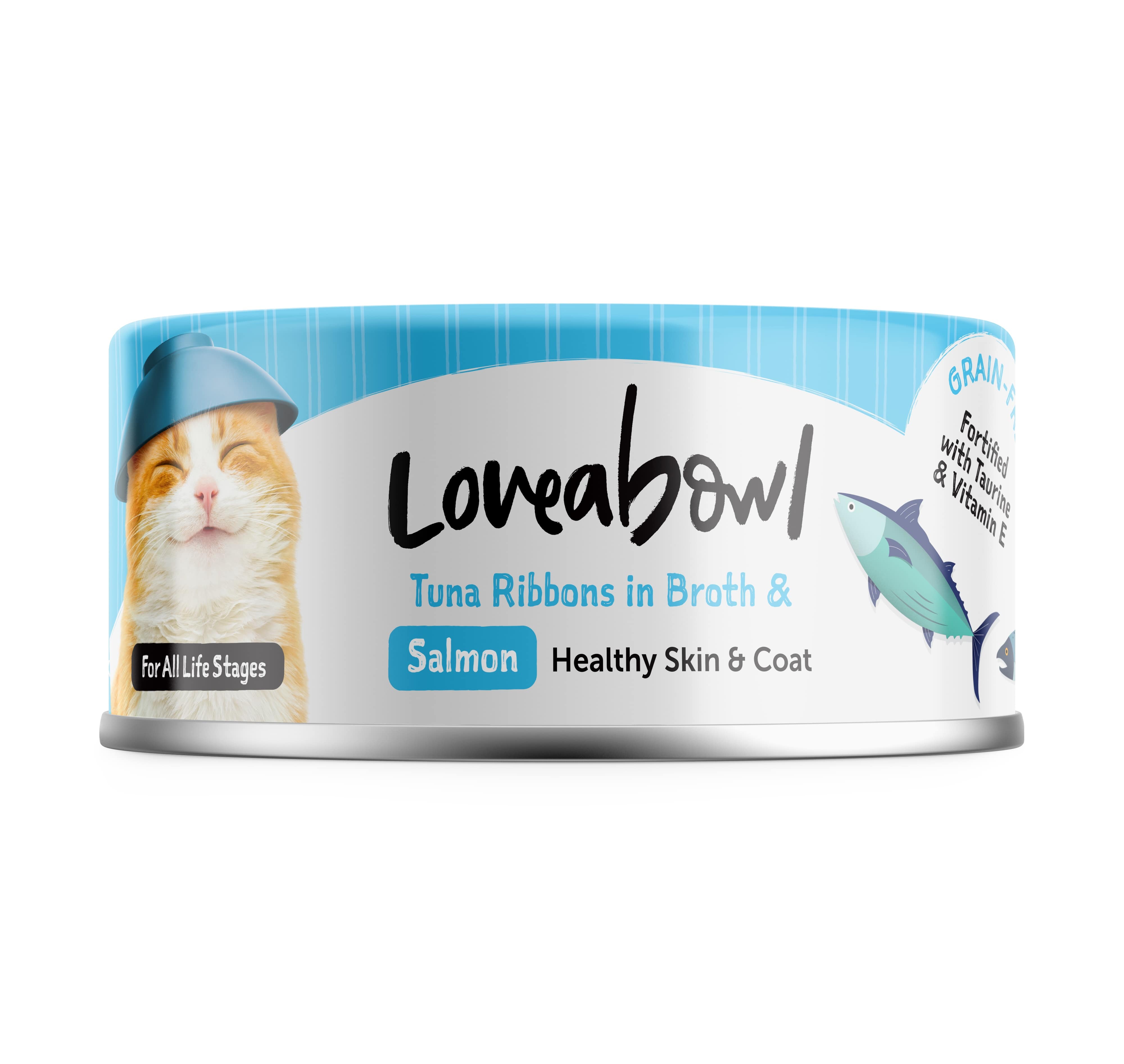 Loveabowl Tuna Ribbons in Broth with Salmon Cat Wet Food 70g