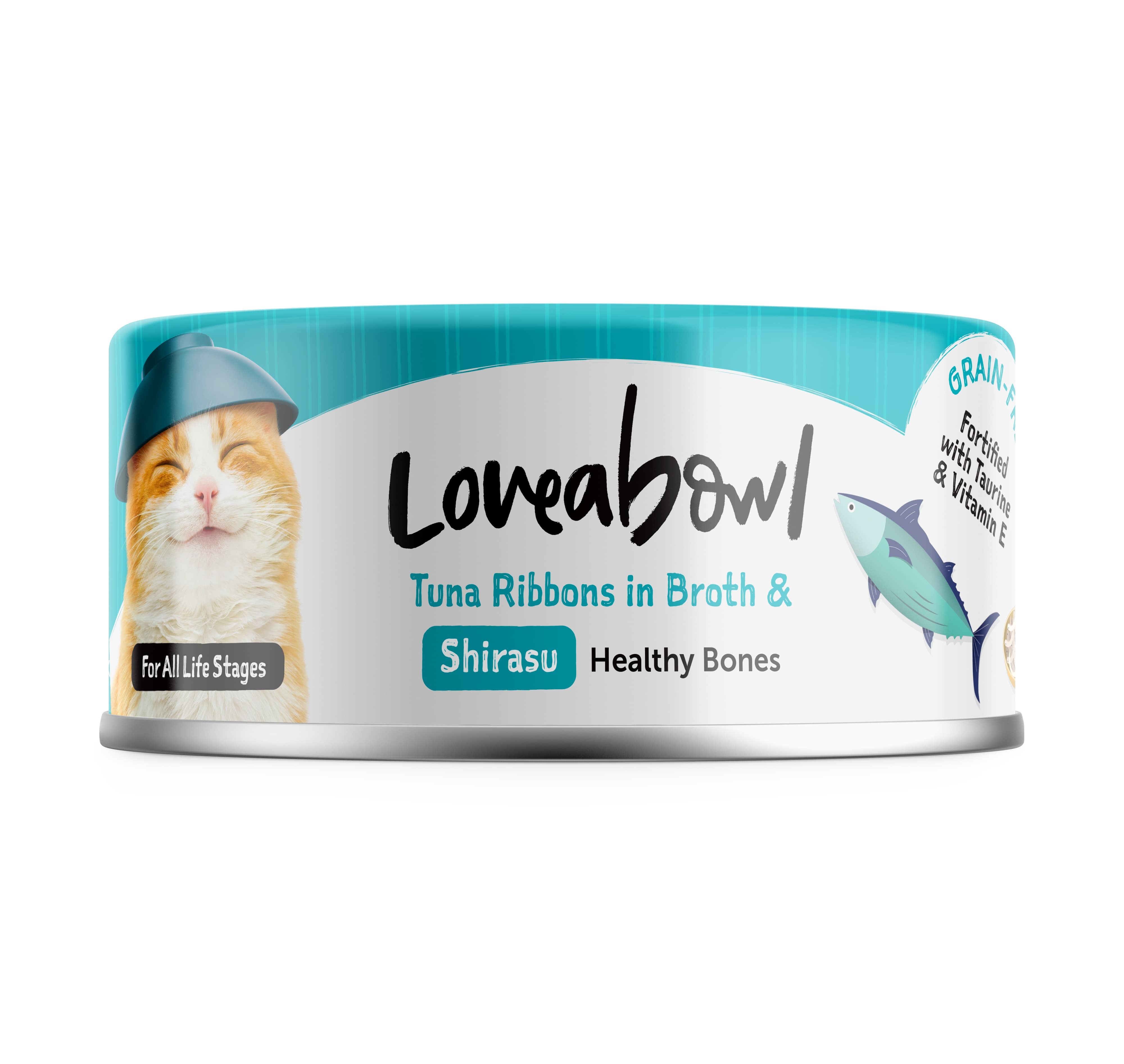 Loveabowl Tuna Ribbons in Broth with Shirasu Cat Wet Food 70g