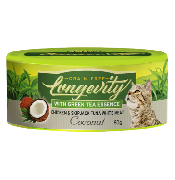 Nurture Pro Longevity Chicken & Skipjack Tuna White Meat with Coconut Cat Canned Food 80g