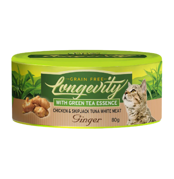 Nurture Pro Longevity Chicken & Skipjack Tuna White Meat with Ginger Cat Canned Food 80g