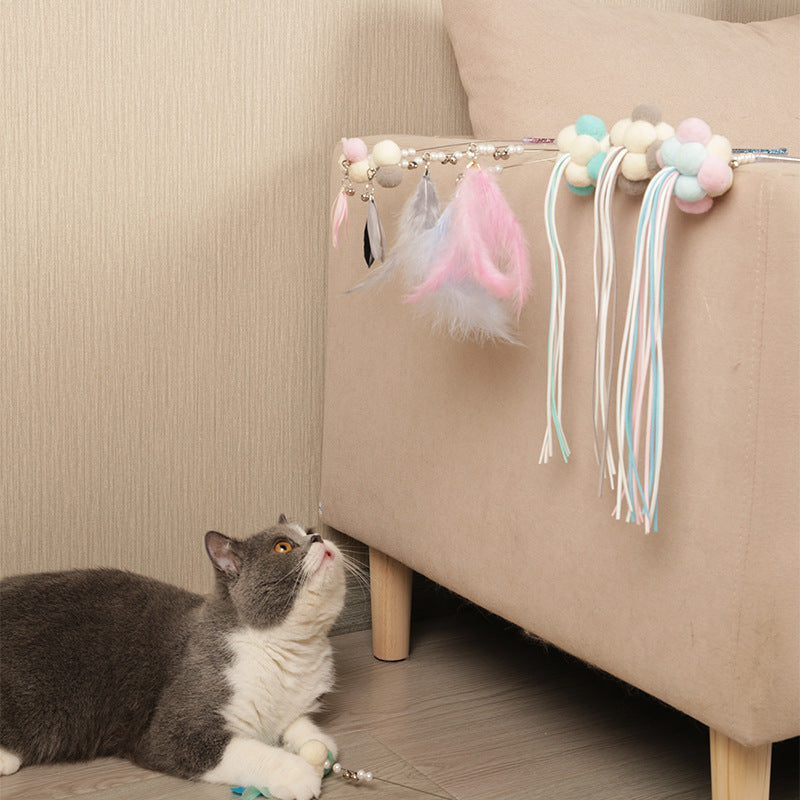Cat Teaser Fairy Stick Toys Cat Feather Stick