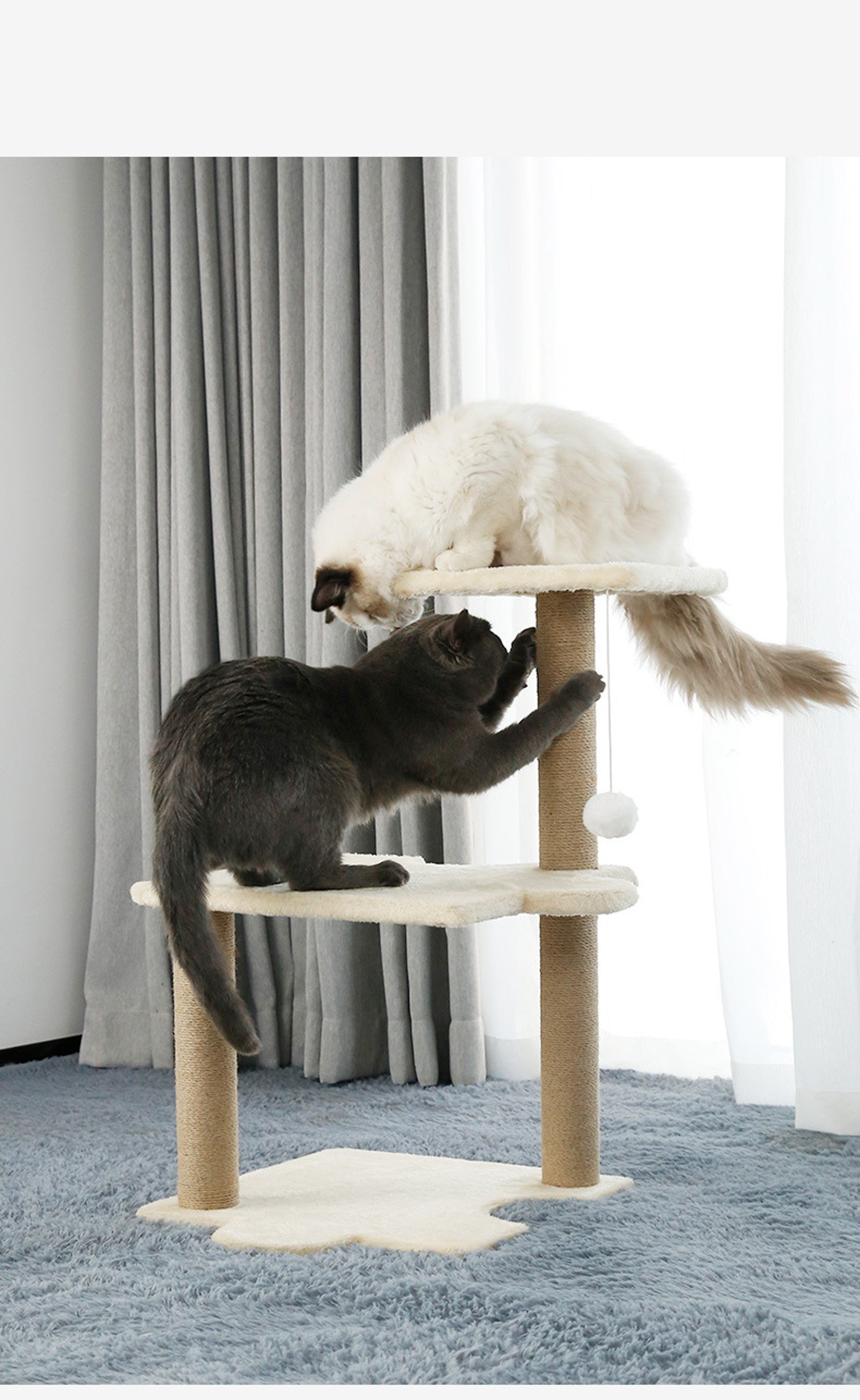 White Puzzle Cat Tower Cat Tree Premium