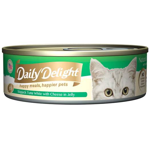 Daily Delight Jelly Skipjack Tuna White with Cheese Canned Cat Food 80g