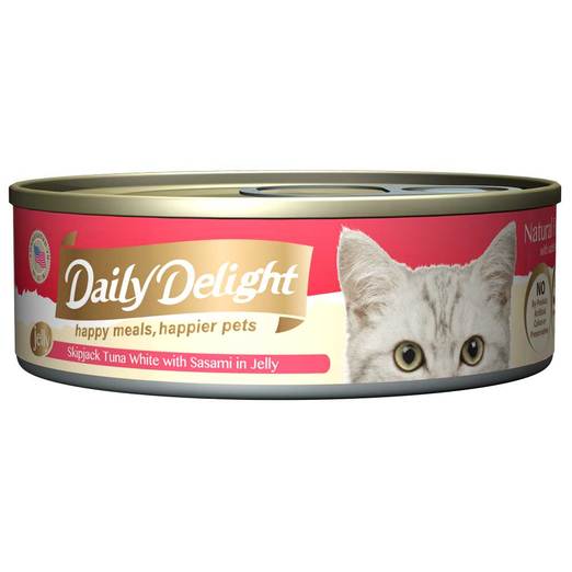 Daily Delight Jelly Skipjack Tuna White with Sasami Canned Cat Food 80g
