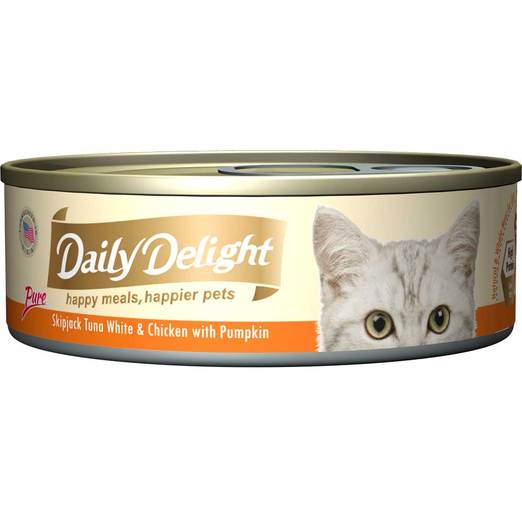 Daily Delight Pure Skipjack Tuna White & Chicken with Pumpkin Canned Cat Food 80g