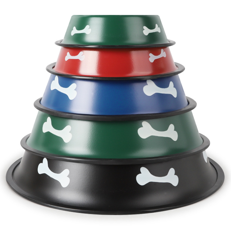 Colorful Pet Food & Water Stainless Steel Bowl 22cm