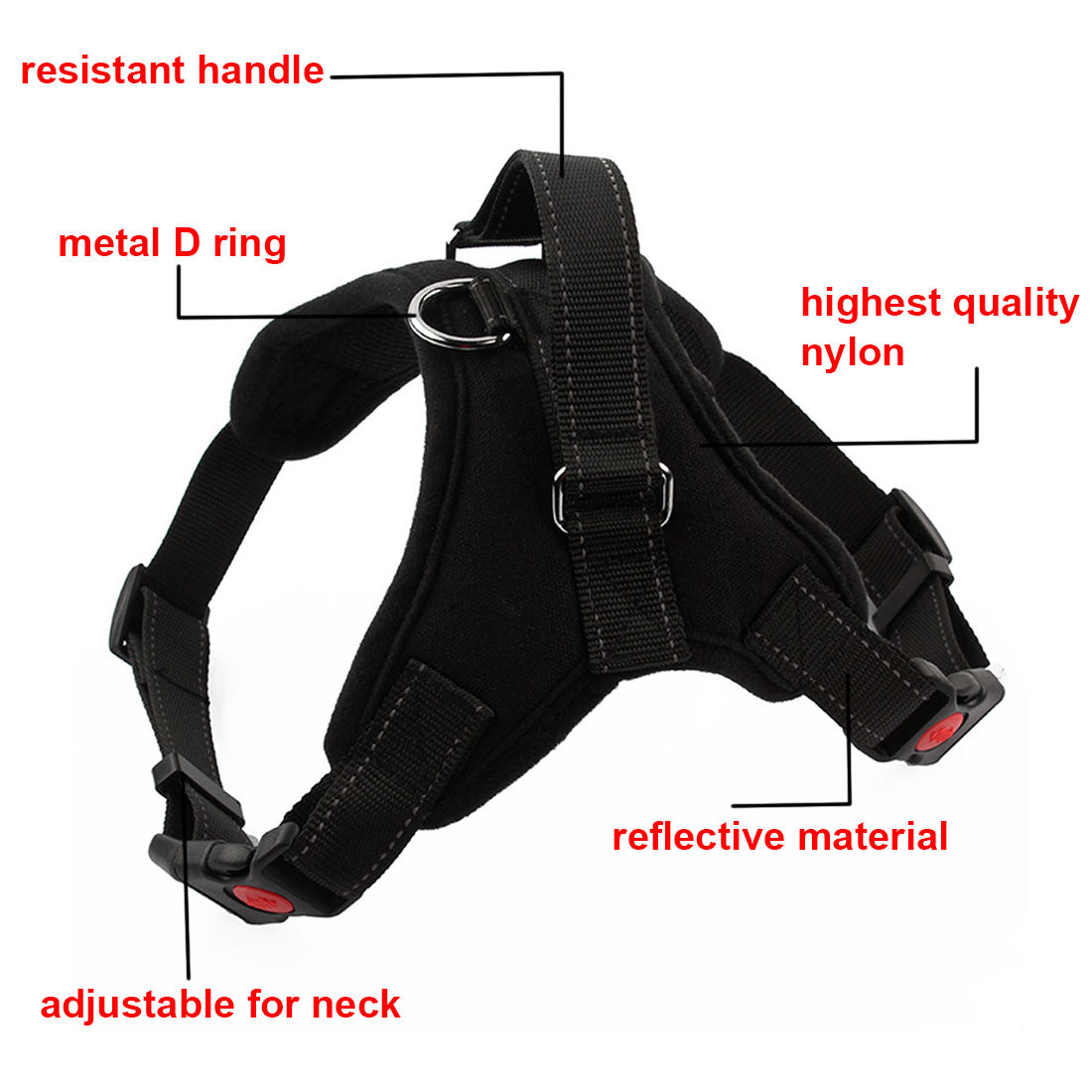 Adjustable Dog Harness Vest Padded For Large and Medium Dogs