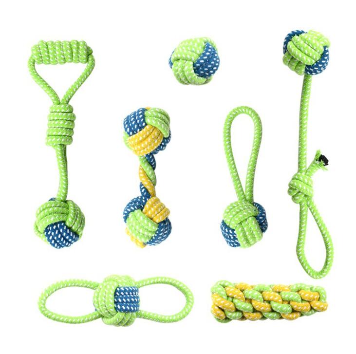 [Bundle] Assorted Dog Rope Toy Puppy Teeth Cleaning & Grinding Set (7 styles)