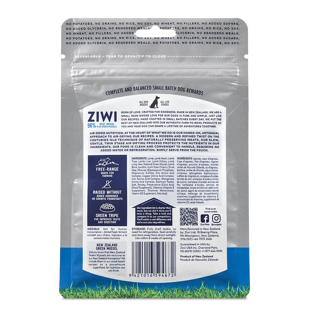 Ziwipeak Good Dog Rewards Lamb Treat Pouches (85g)