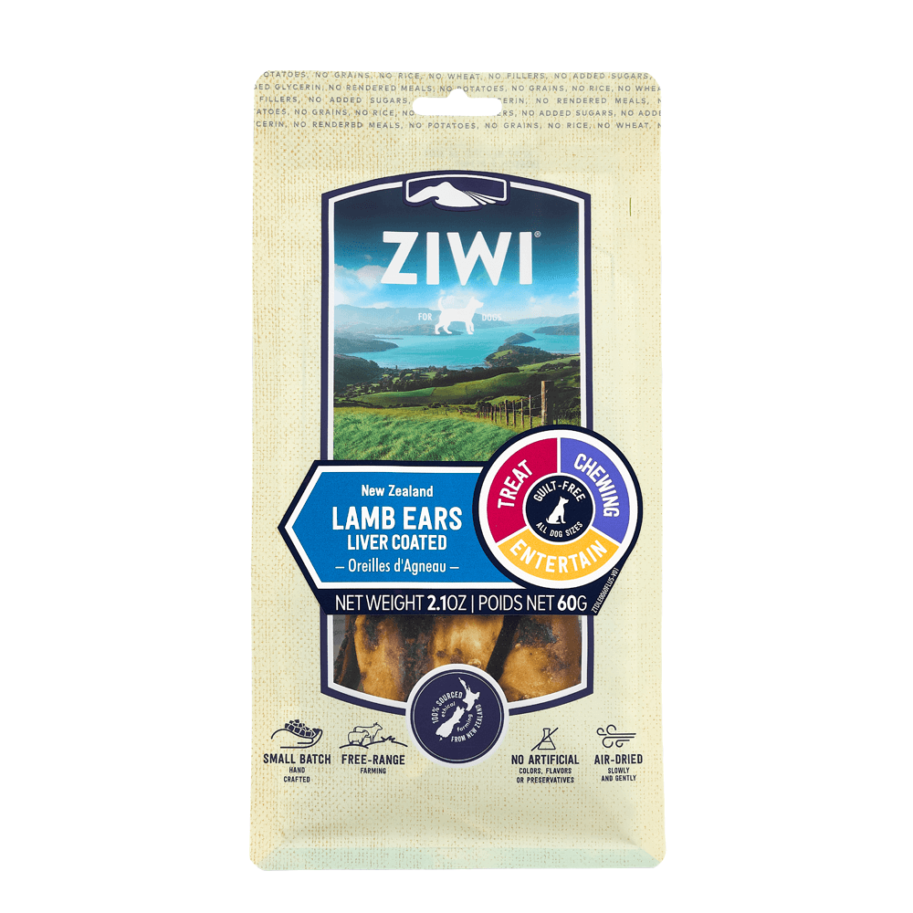 Ziwipeak Lamb Ears Air Dried Dog Treats 60g